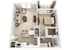 1 Bed 1 Bath Floor Plan 1 Bed 1 Bath Floor Plan at The Arbor Walk Apartments, Tampa, FL